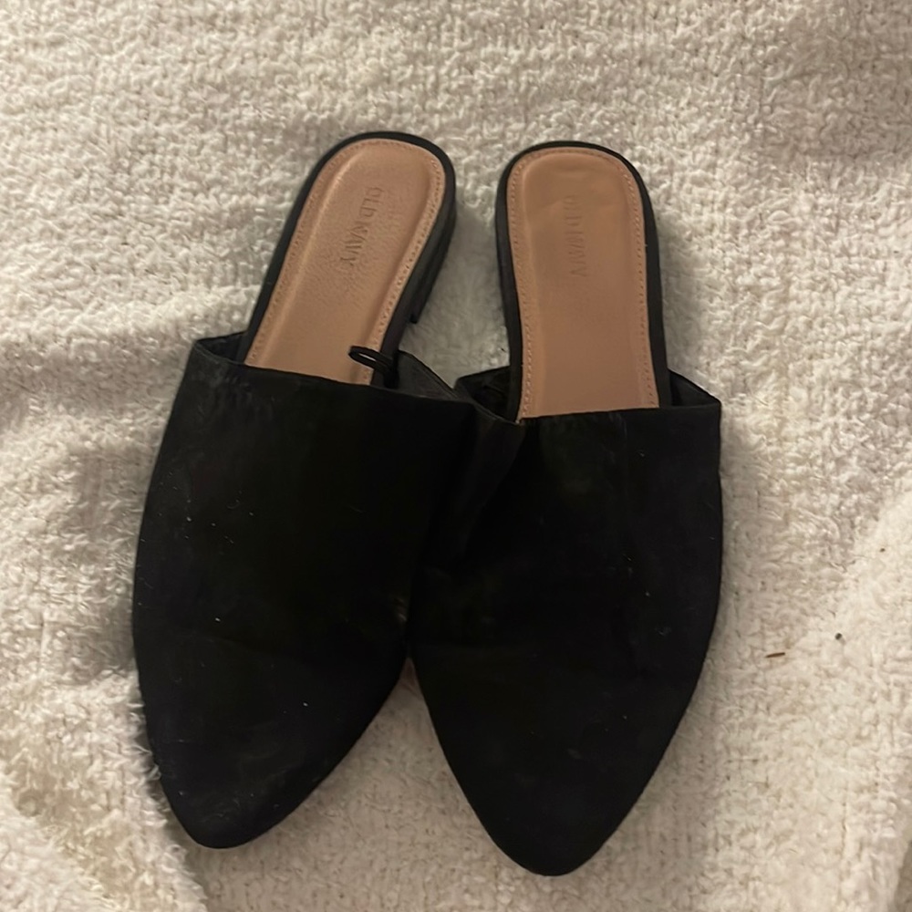 Black slip on flats